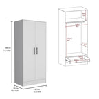 Ensemble de chambre à coucher armoire blanche 2 portes et commode 6 tiroirs