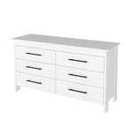 Ensemble de chambre à coucher armoire blanche 2 portes et commode 6 tiroirs