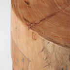 Tabouret rond en bois naturel brun, 4 pieds, 1 personne
