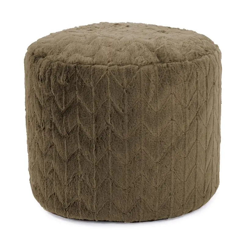 Repose-pieds haut pouf Angora Moss, fausse fourrure, une place