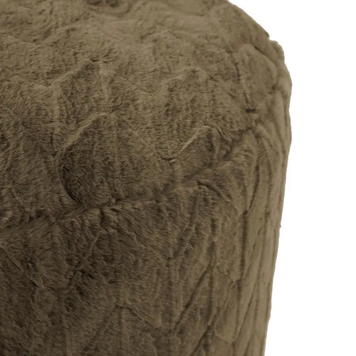 Repose-pieds haut pouf Angora Moss, fausse fourrure, une place