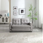 Canapé-lit convertible 3 plis 2 places Gris clair/Beige/Noir