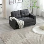 Canapé-lit convertible 3 plis 2 places Gris clair/Beige/Noir