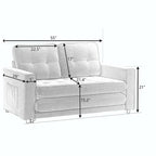 Canapé-lit convertible 3 plis 2 places Gris clair/Beige/Noir
