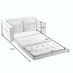 Canapé-lit convertible 3 plis 2 places Gris clair/Beige/Noir