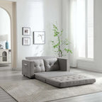 Canapé-lit convertible 3 plis 2 places Gris clair/Beige/Noir