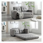 Canapé-lit convertible 3 plis 2 places Gris clair/Beige/Noir