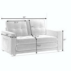 Canapé-lit convertible 3 plis 2 places Gris clair/Beige/Noir