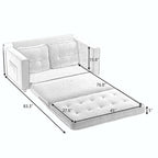Canapé-lit convertible 3 plis 2 places Gris clair/Beige/Noir