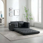 Canapé-lit convertible 3 plis 2 places Gris clair/Beige/Noir