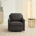 Fauteuil pivotant en tissu gris foncé / blanc crème, rotation à 360°, une place