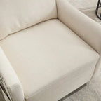 Fauteuil pivotant en tissu gris foncé / blanc crème, rotation à 360°, une place