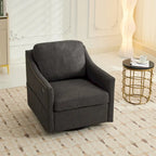 Fauteuil pivotant en tissu gris foncé / blanc crème, rotation à 360°, une place