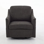 Fauteuil pivotant en tissu gris foncé / blanc crème, rotation à 360°, une place