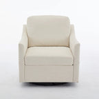 Fauteuil pivotant en tissu gris foncé / blanc crème, rotation à 360°, une place