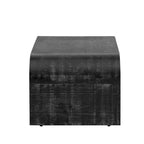 Table basse incurvée style rétro-moderne pour 1 ou 2 personnes, en bois teinté noir antique/bois naturel