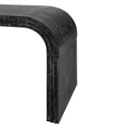 Table basse incurvée style rétro-moderne pour 1 ou 2 personnes, en bois teinté noir antique/bois naturel