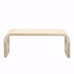 Table basse incurvée style rétro-moderne pour 1 ou 2 personnes, en bois teinté noir antique/bois naturel