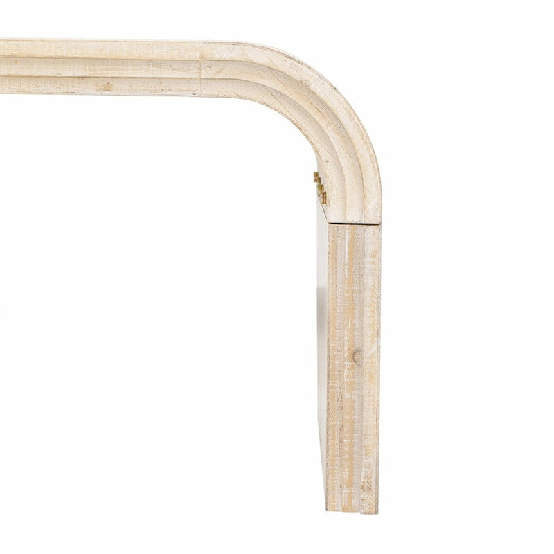 Table basse incurvée style rétro-moderne pour 1 ou 2 personnes, en bois teinté noir antique/bois naturel