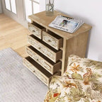 Meuble d'appoint 5 tiroirs brun antique, assemblage 1 personne