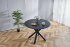 Round Mid-century Dining Table for 4-6 people With Pedestal Base