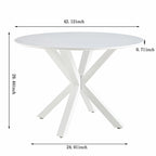 Table de salle à manger ronde avec pied central, marron/noir/blanc/marbre, 4 à 6 places