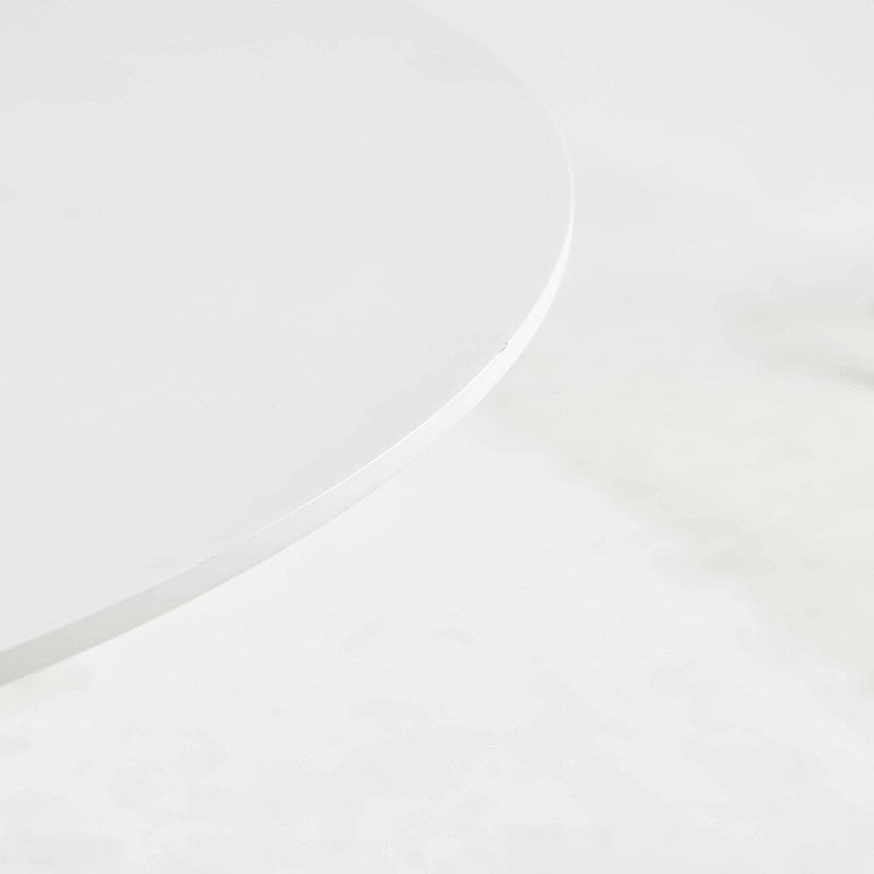 Table de salle à manger ronde avec pied central, marron/noir/blanc/marbre, 4 à 6 places