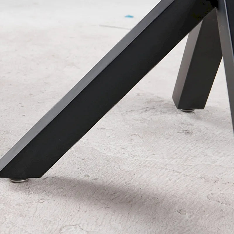 Table de salle à manger ronde avec pied central, marron/noir/blanc/marbre, 4 à 6 places