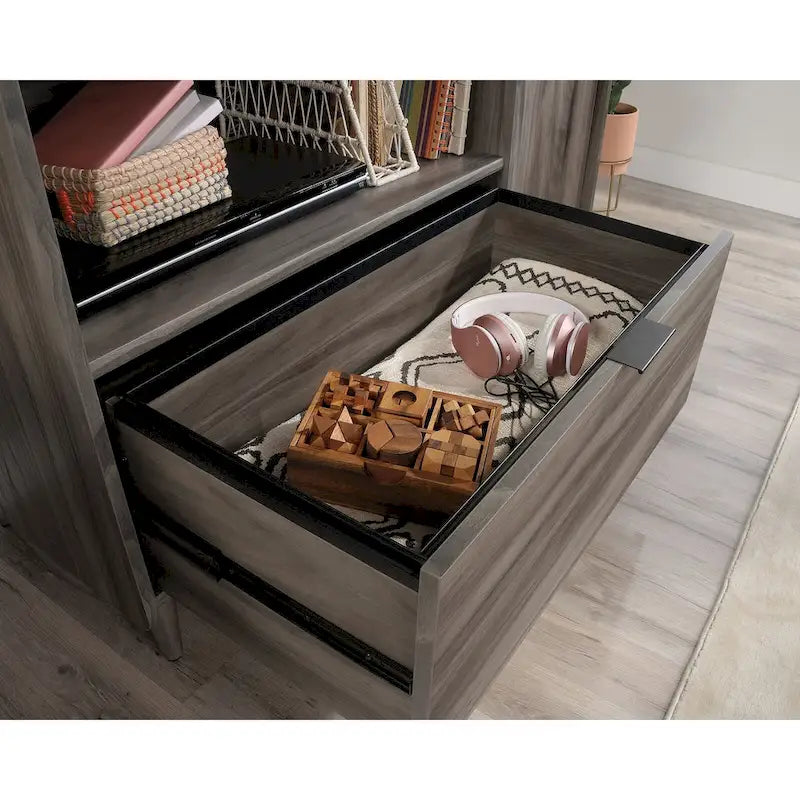 Meuble TV Jet Acacia et Érable Naturel, 2 couleurs, Convient aux téléviseurs jusqu'à 46"
