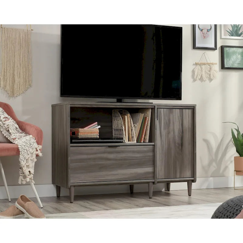 Meuble TV Jet Acacia et Érable Naturel, 2 couleurs, Convient aux téléviseurs jusqu'à 46"