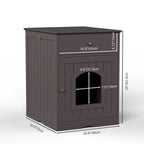 Meuble cache-litière marron avec tiroir, style table d'appoint, pour 1 chat