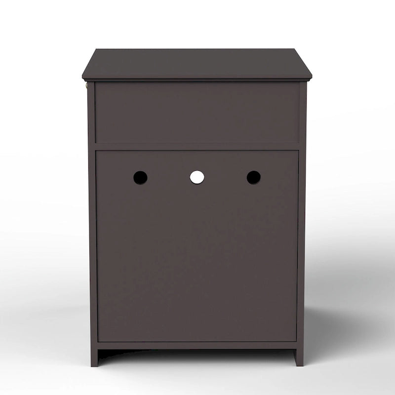 Meuble cache-litière marron avec tiroir, style table d'appoint, pour 1 chat