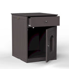 Meuble cache-litière marron avec tiroir, style table d'appoint, pour 1 chat