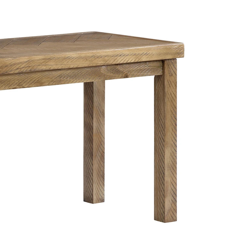 Banc en bois Chevron naturel/gris, 112 cm, 2 places