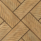 Banc en bois Chevron naturel/gris, 112 cm, 2 places