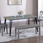 Banc en bois Chevron naturel/gris, 112 cm, 2 places