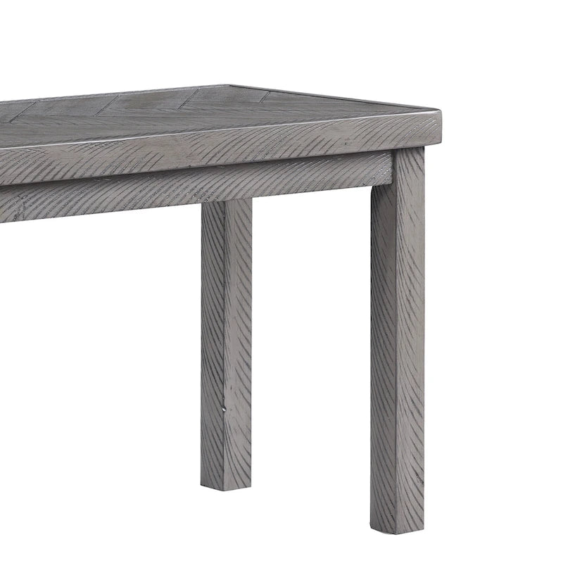 Banc en bois Chevron naturel/gris, 112 cm, 2 places