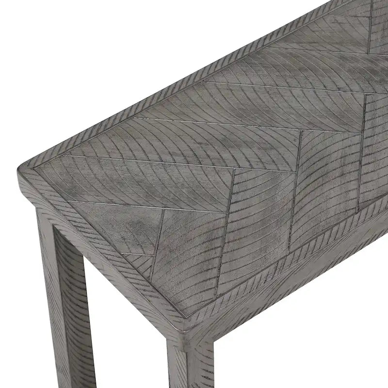 Banc en bois Chevron naturel/gris, 112 cm, 2 places
