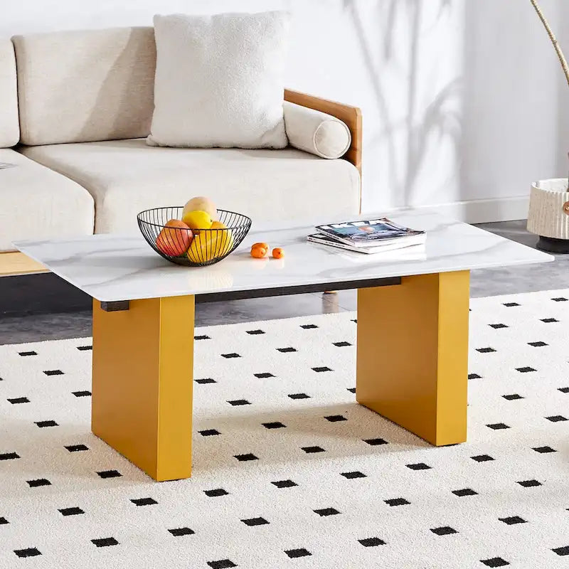 Table à plateau en verre trempé, Argent/Or, Minimaliste moderne, 1 à 2 places