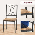 Ensemble table à manger marron 4 personnes, style industriel, MDF et cadre en acier