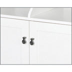 Classeur à 2 portes chêne blanc/gris avec rangement dissimulé